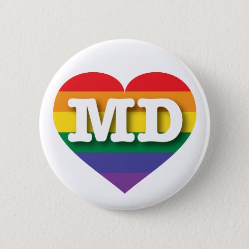 I love Maryland Gay Pride Rainbow Heart Pinback Button