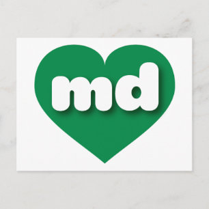 I love Maryland - md green heart Postcard