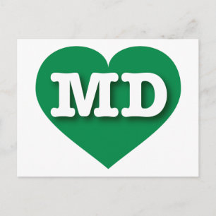 I love Maryland - MD green heart Postcard