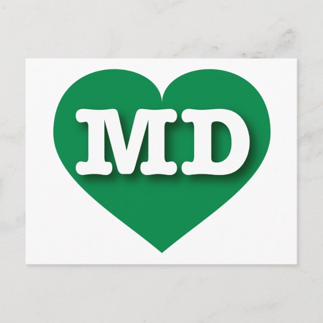 I love Maryland - MD green heart Postcard (Front)