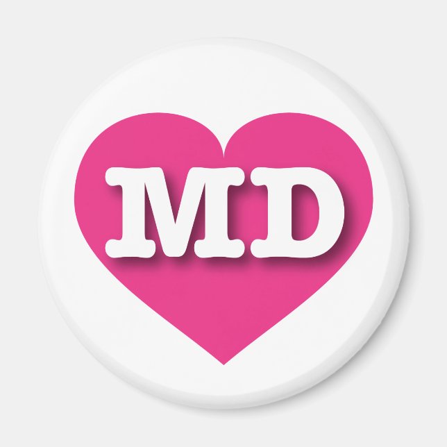 I love Maryland - MD hot pink heart Magnet (Front)