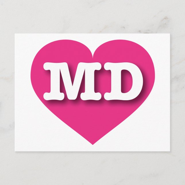 I love Maryland - MD hot pink heart Postcard (Front)