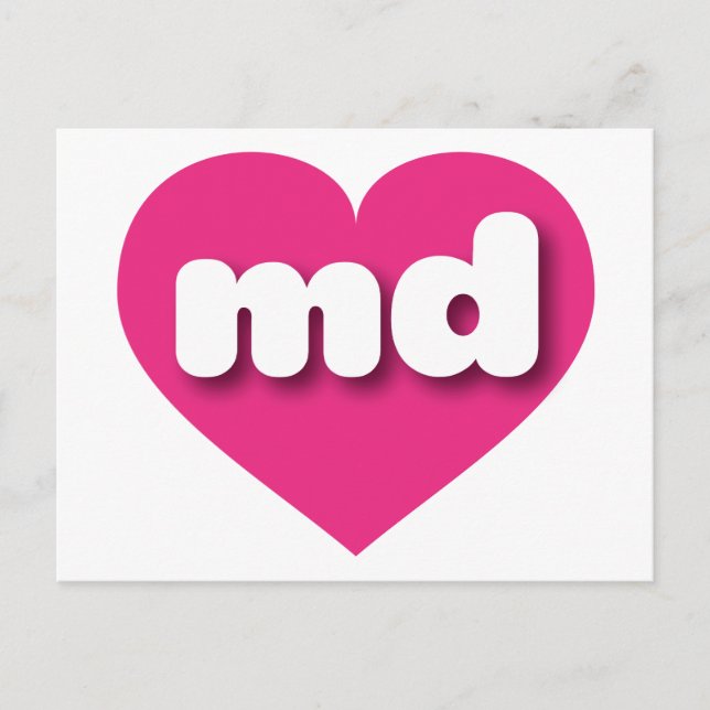 I love Maryland - md hot pink heart Postcard (Front)