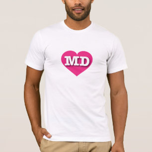 I love Maryland - MD hot pink heart T-Shirt