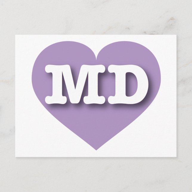 I love Maryland - MD lavender heart Postcard (Front)
