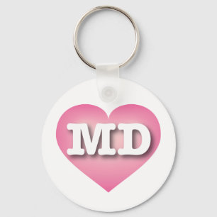 I love Maryland - MD pink fade heart Keychain