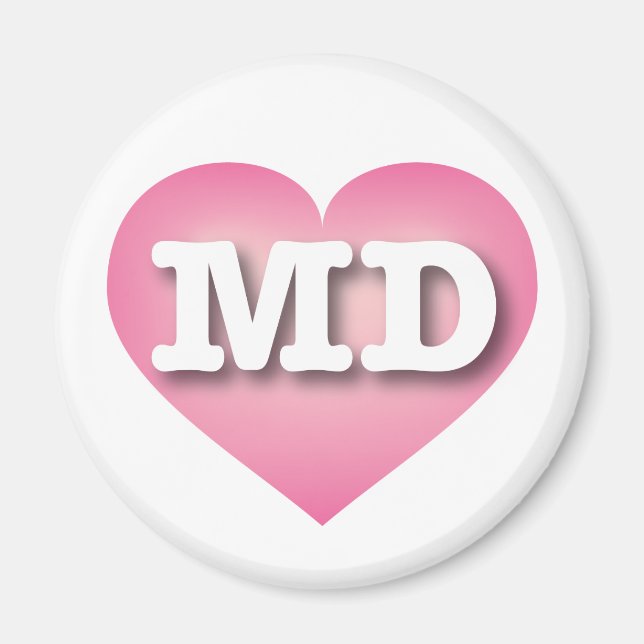 I love Maryland - MD pink fade heart Magnet (Front)