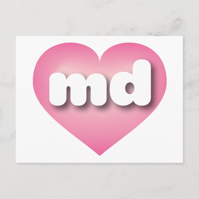 I love Maryland - md pink fade heart Postcard (Front)