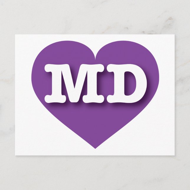 I love Maryland - MD purple heart Postcard (Front)