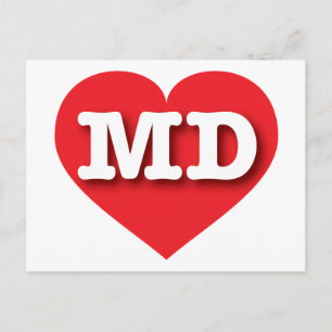 I love Maryland - MD red heart Postcard