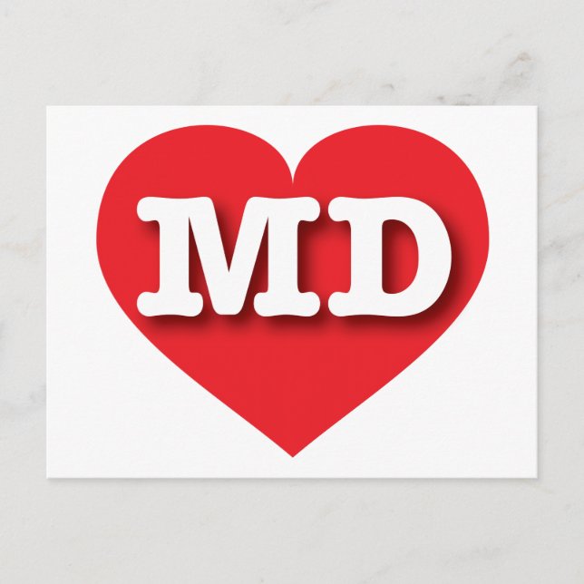 I love Maryland - MD red heart Postcard (Front)