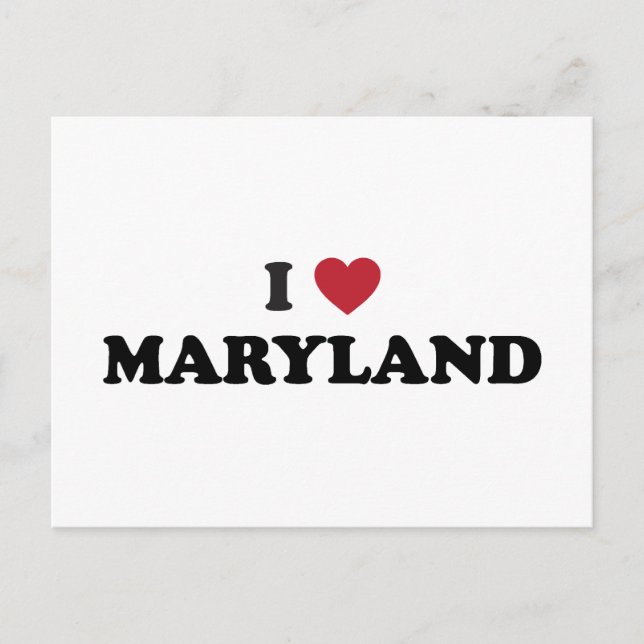 I Love Maryland Postcard (Front)