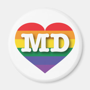 I Love Maryland Rainbow Heart Magnet