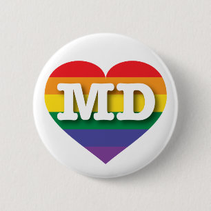 I Love Maryland Rainbow Heart Pinback Button