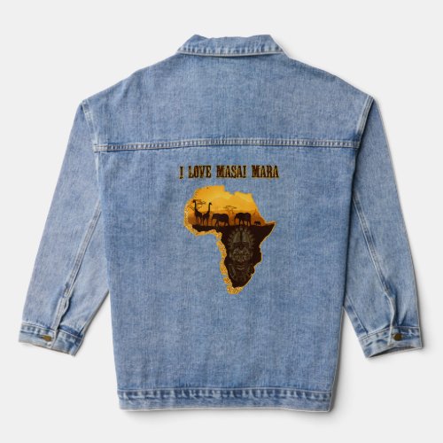 I Love Masai Mara and Africa 1  Denim Jacket