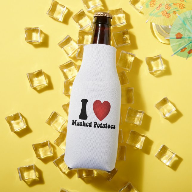 I Love Mashed Potatoes Thanksgiving Dinner Gift Bottle Cooler (In Situ Summer)