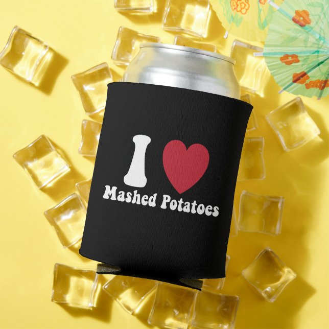 I Love Mashed Potatoes Thanksgiving Dinner Gift Can Cooler (In Situ Summer)