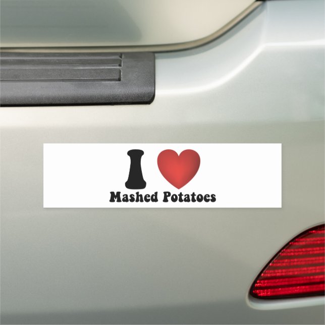 I Love Mashed Potatoes Thanksgiving Dinner Gift Car Magnet (In Situ)