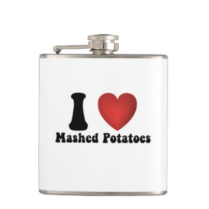 I Love Mashed Potatoes Thanksgiving Dinner Gift Flask