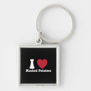 I Love Mashed Potatoes Thanksgiving Dinner Gift Keychain