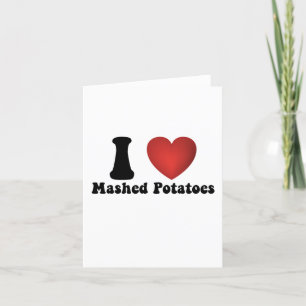 I Love Mashed Potatoes Thanksgiving Dinner Gift Letterpress Thank You Card