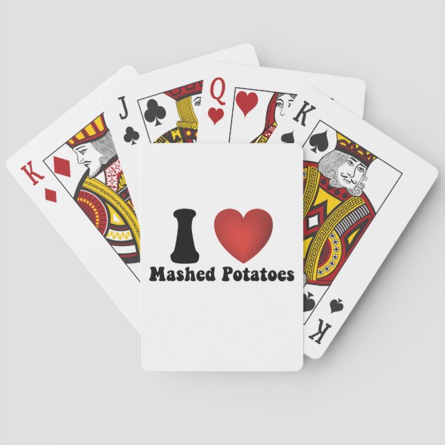 I Love Mashed Potatoes Thanksgiving Dinner Gift Poker Cards (Back)