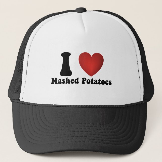 I Love Mashed Potatoes Thanksgiving Dinner Gift Trucker Hat (Front)