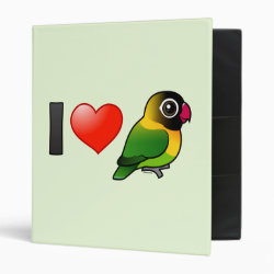 I Love Masked Lovebirds Avery Signature Binder 8.5x11