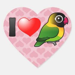 I Love Masked Lovebirds Heart Sticker