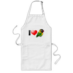 I Love Masked Lovebirds Long Apron