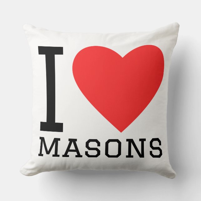 I love masons  throw pillow (Front)