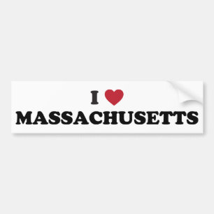 I Love Massachusetts Bumper Sticker