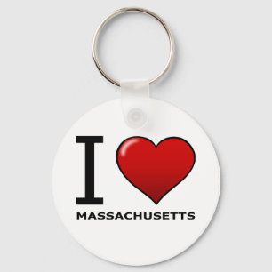 I LOVE MASSACHUSETTS KEYCHAIN