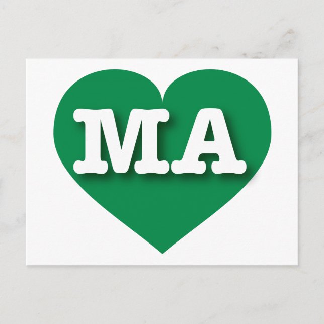 I love Massachusetts - MA green heart Postcard (Front)