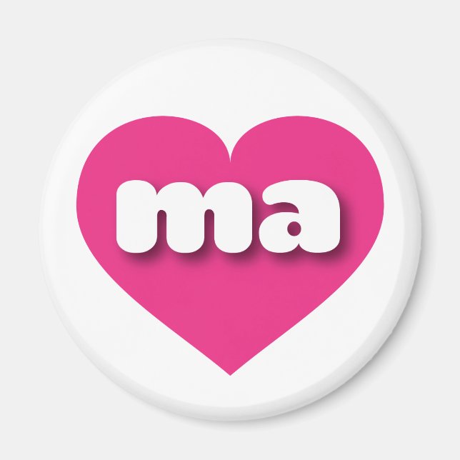 I love Massachusetts - ma hot pink heart Magnet (Front)