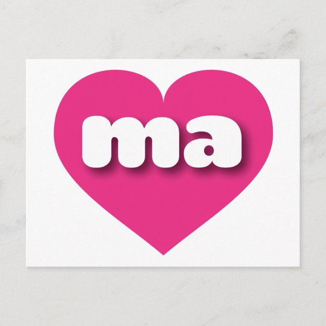 I love Massachusetts - ma hot pink heart Postcard (Front)