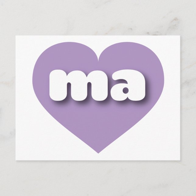 I love Massachusetts - ma lavender heart Postcard (Front)