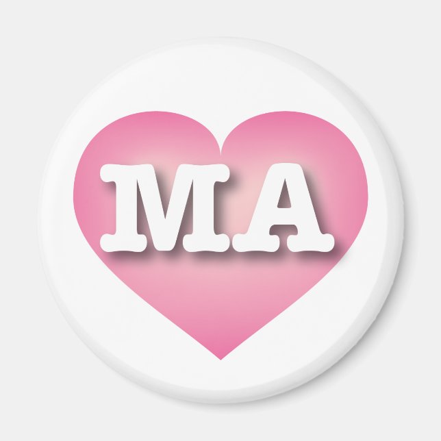 I love Massachusetts - MA pink fade heart Magnet (Front)