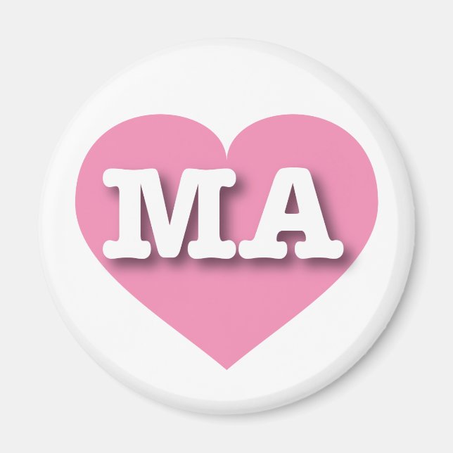 I love Massachusetts - MA pink heart Magnet (Front)