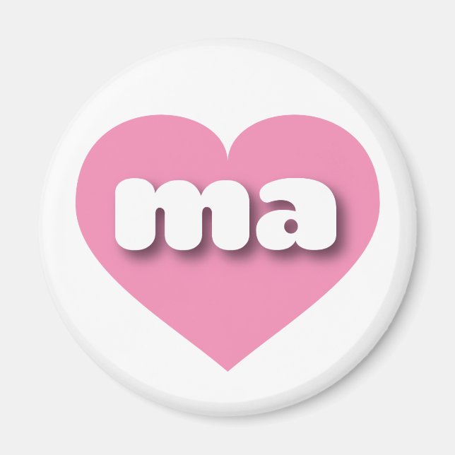I love Massachusetts - ma pink heart Magnet (Front)