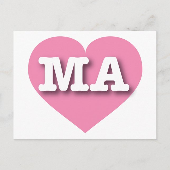 I love Massachusetts - MA pink heart Postcard (Front)