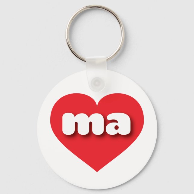 I love Massachusetts - ma red heart Keychain (Front)