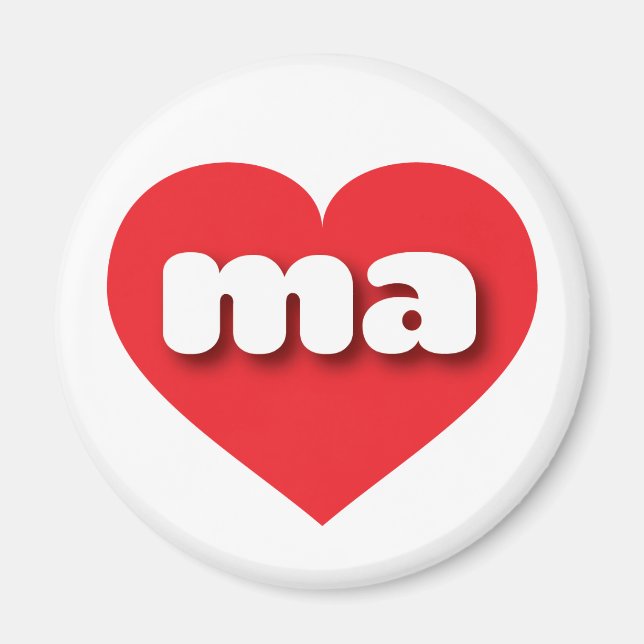 I love Massachusetts - ma red heart Magnet (Front)