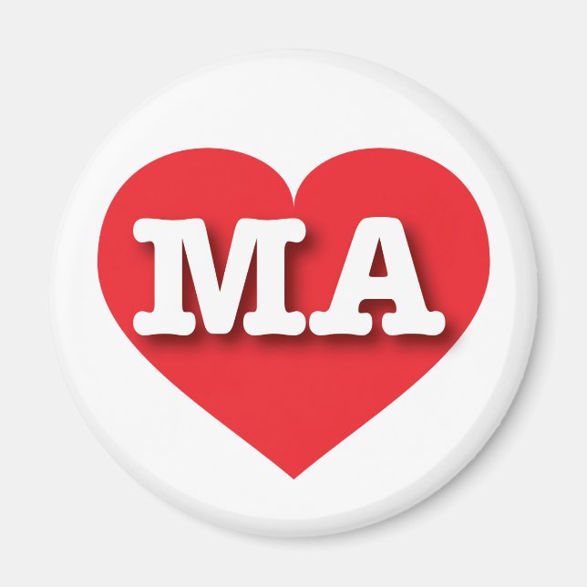 I love Massachusetts - MA red heart Magnet (Front)