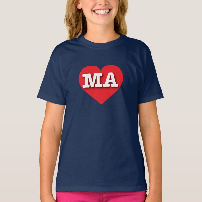 I love Massachusetts - MA red heart T-Shirt (Front)