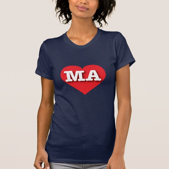 I love Massachusetts - MA red heart T-Shirt (Front)
