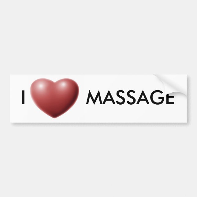 I LOVE MASSAGE BUMPER STICKER (Front)
