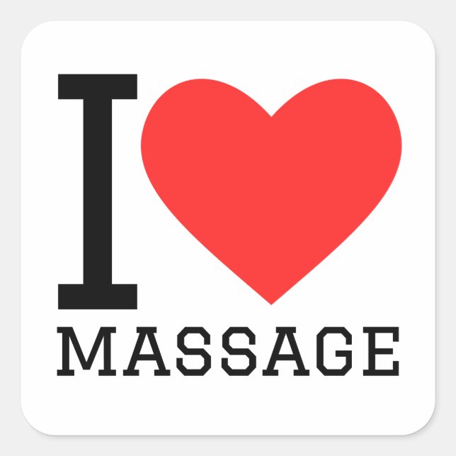 I love massages square sticker (Front)