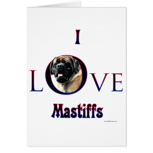 I Love Mastiffs apricot Cards (Front)
