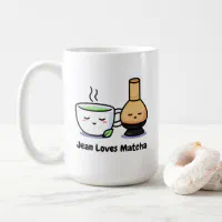 I Love Matcha Japanese Green Tea Cartoon Teacup Coffee Mug